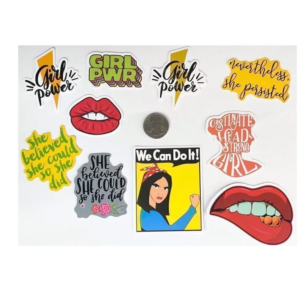 Girl Power Vinyl Stickers-set of 10